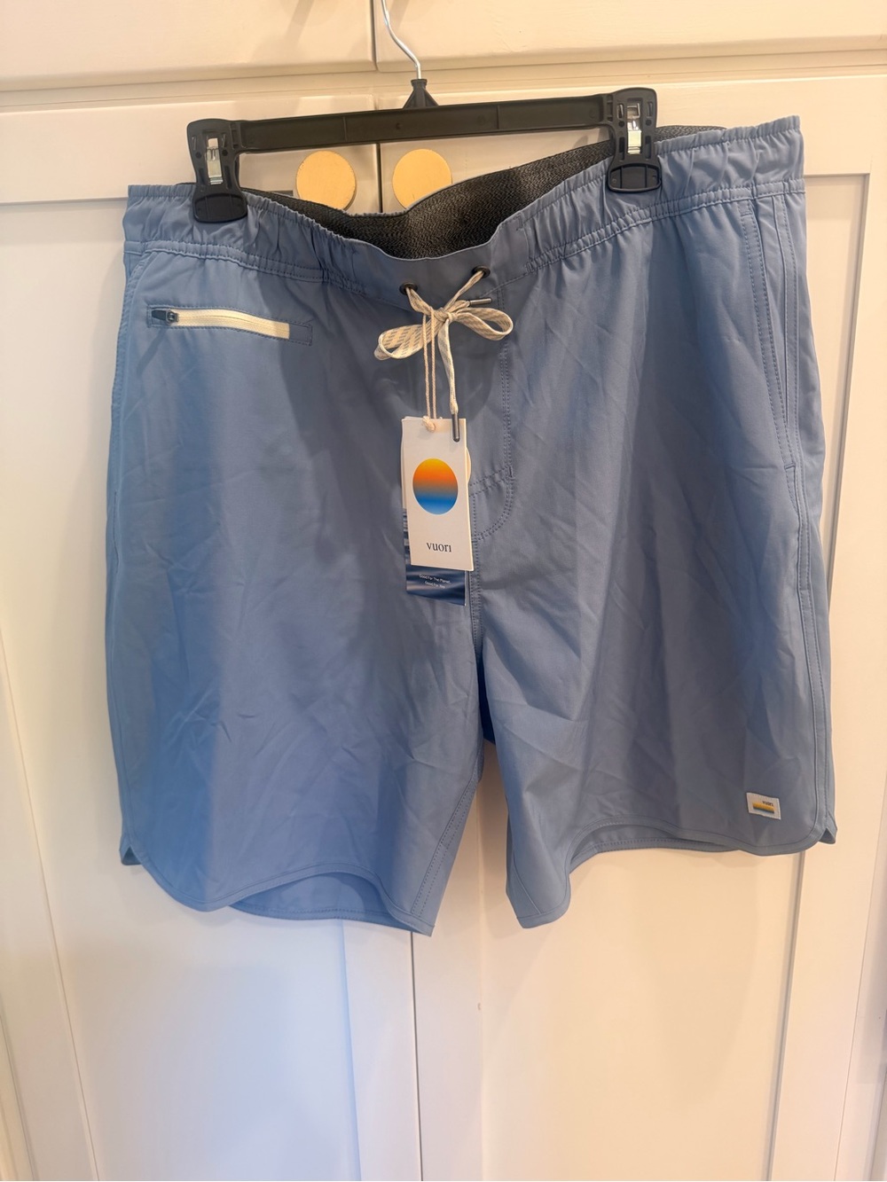 Vuori Light Blue Elastic Waist Swim Trunks with Drawstring! - Picture 2 of 9